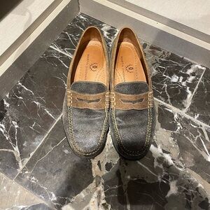 Martin Dingman BILL WATER REPELLENT SUEDE LEATHER PENNY LOAFERS - CAMO - 9